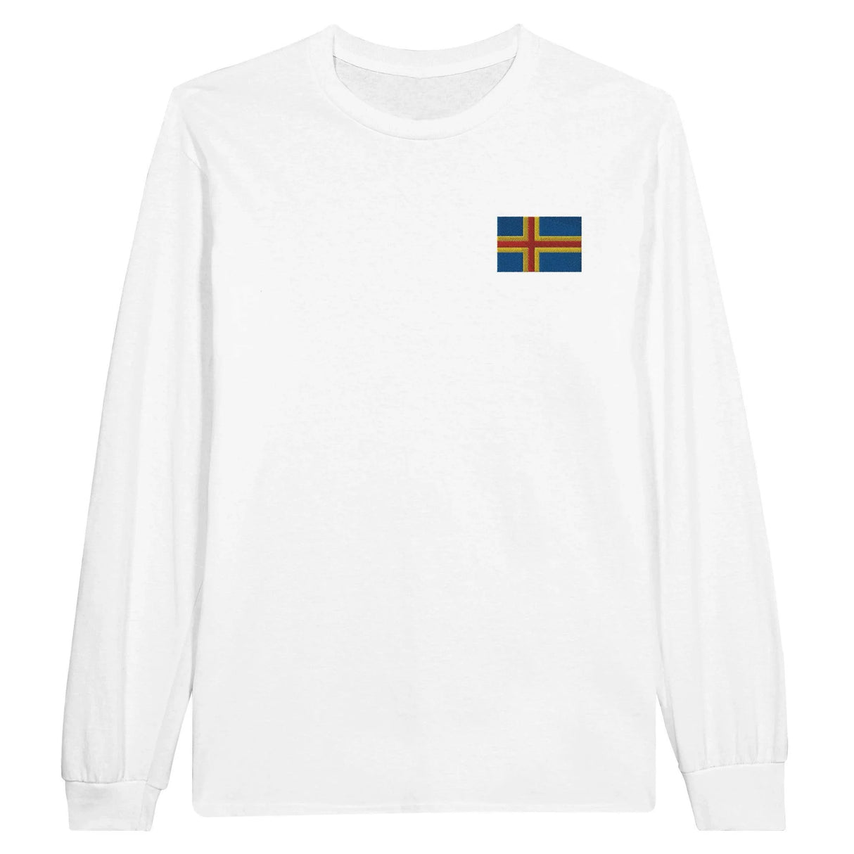 T-shirt manches longues drapeau åland broderie coton mélangé