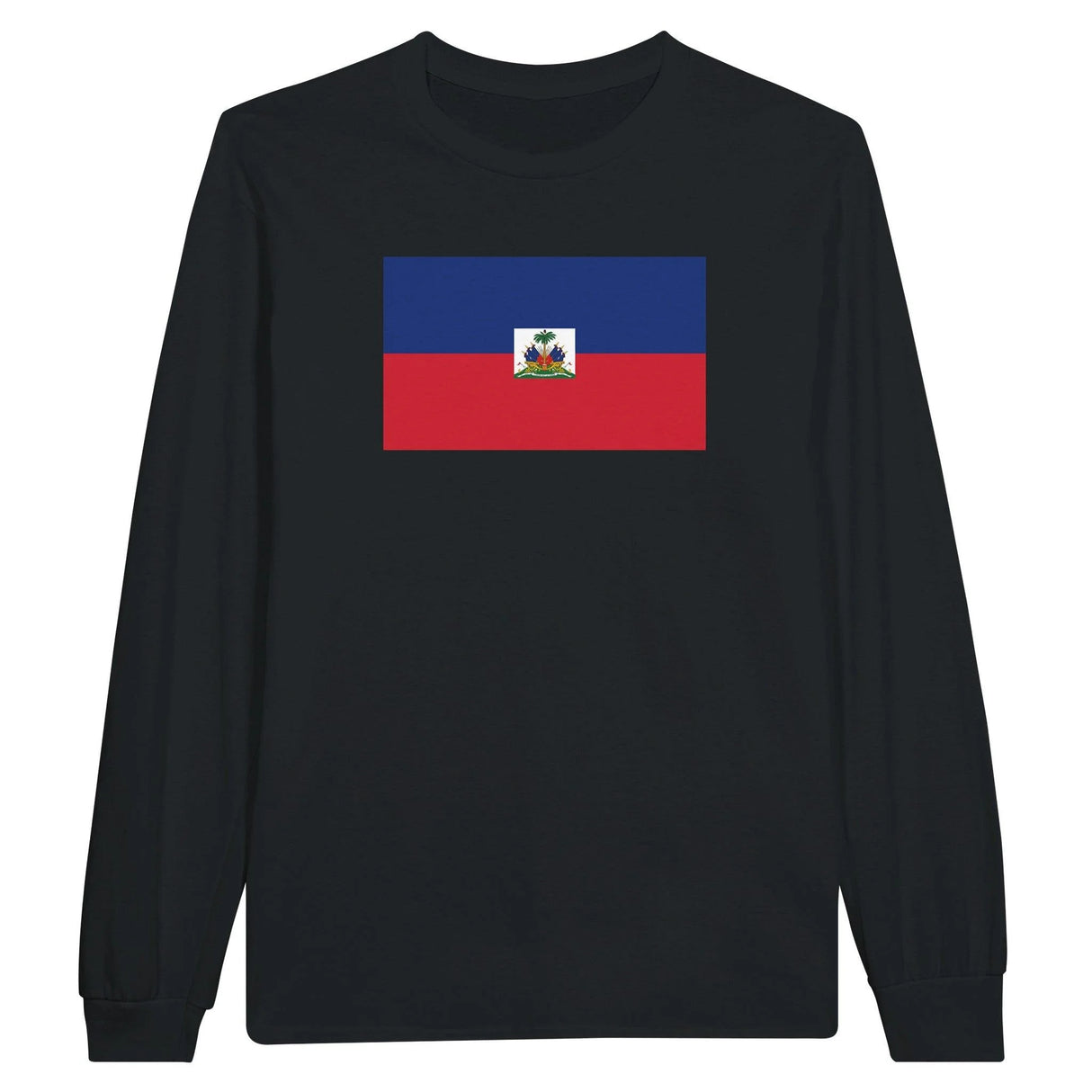 T-shirt manches longues drapeau d’haïti coton mélangé