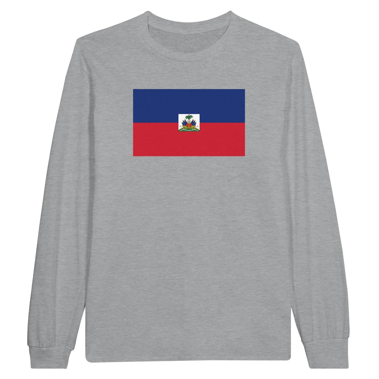 T-shirt manches longues drapeau d’haïti coton mélangé