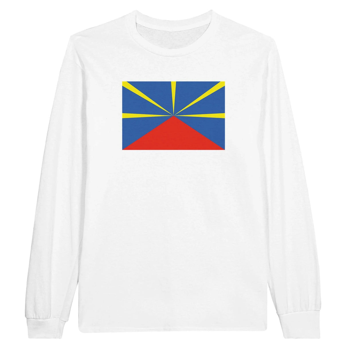 T-shirt manches longues drapeau réunion coton mélangé doux