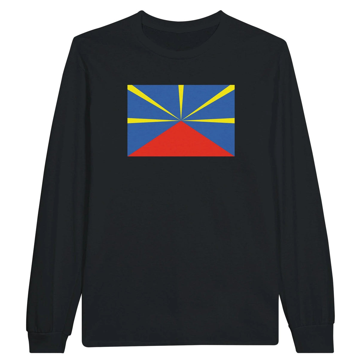 T-shirt manches longues drapeau réunion coton mélangé doux