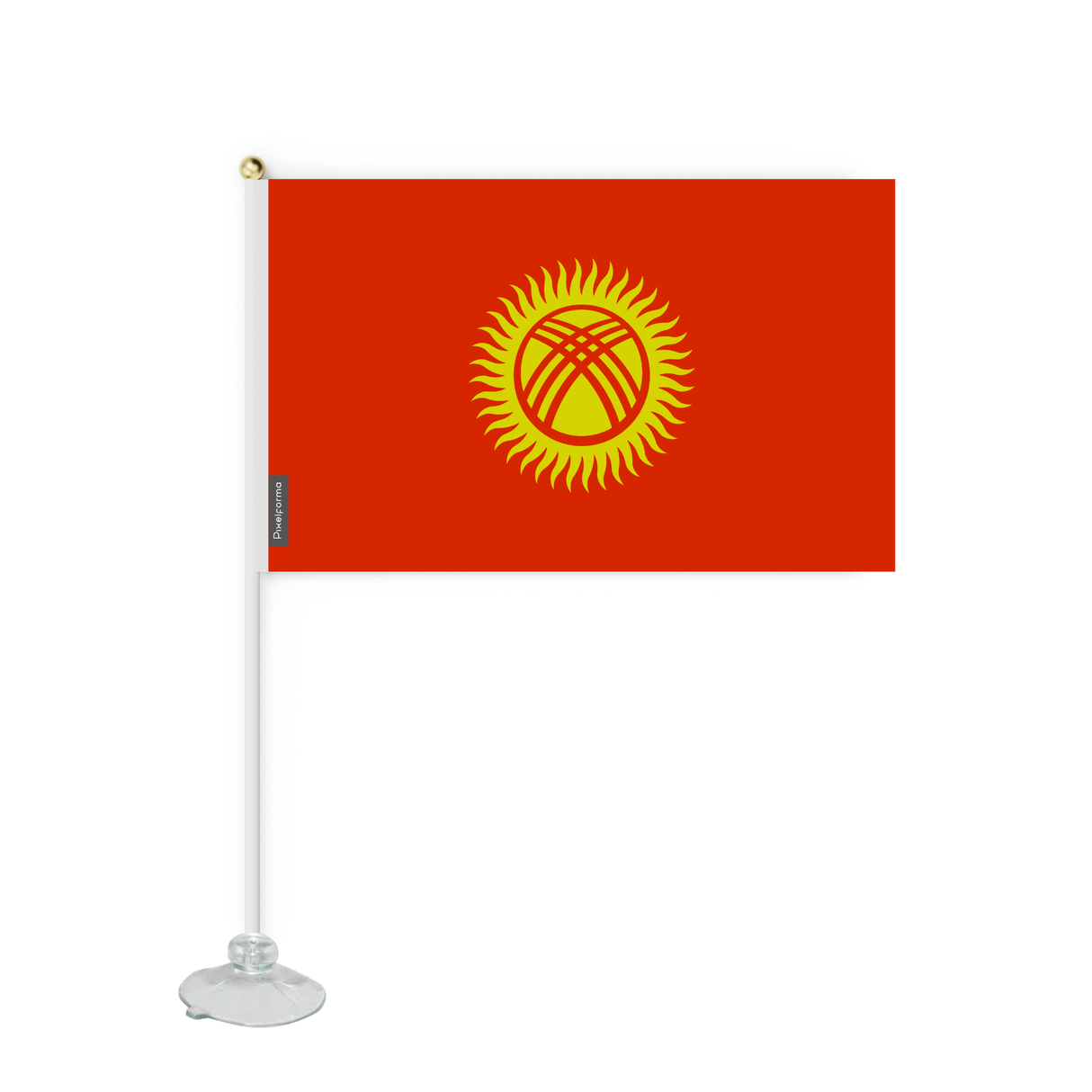 Mini flag suction cup Flag of Kyrgyzstan