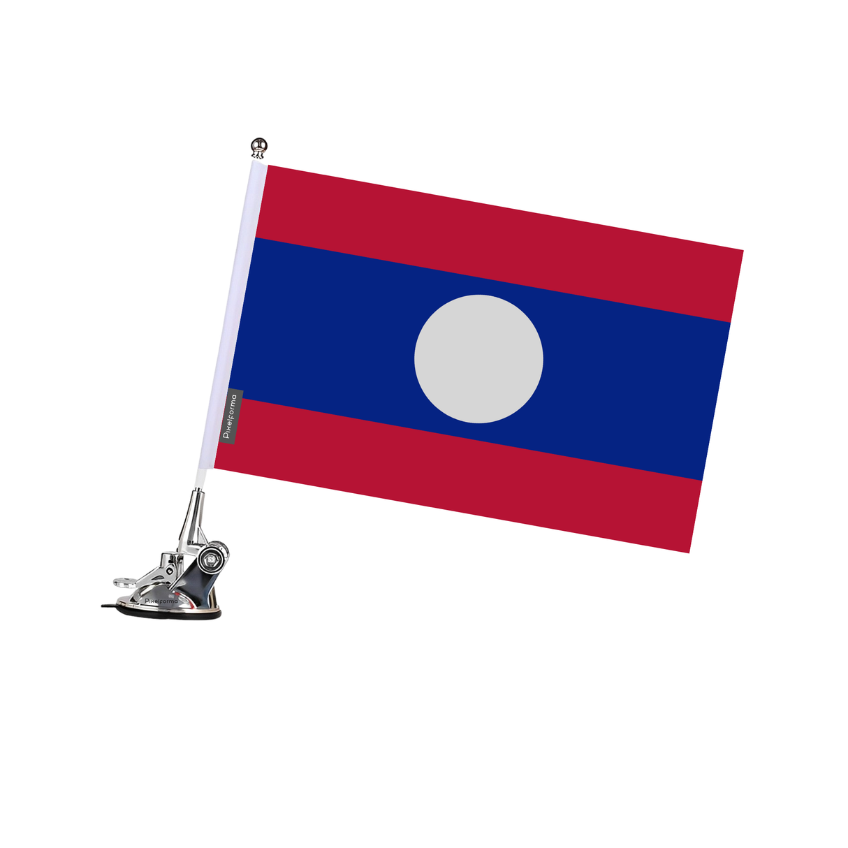 Poste de ventosa con bandera de Laos