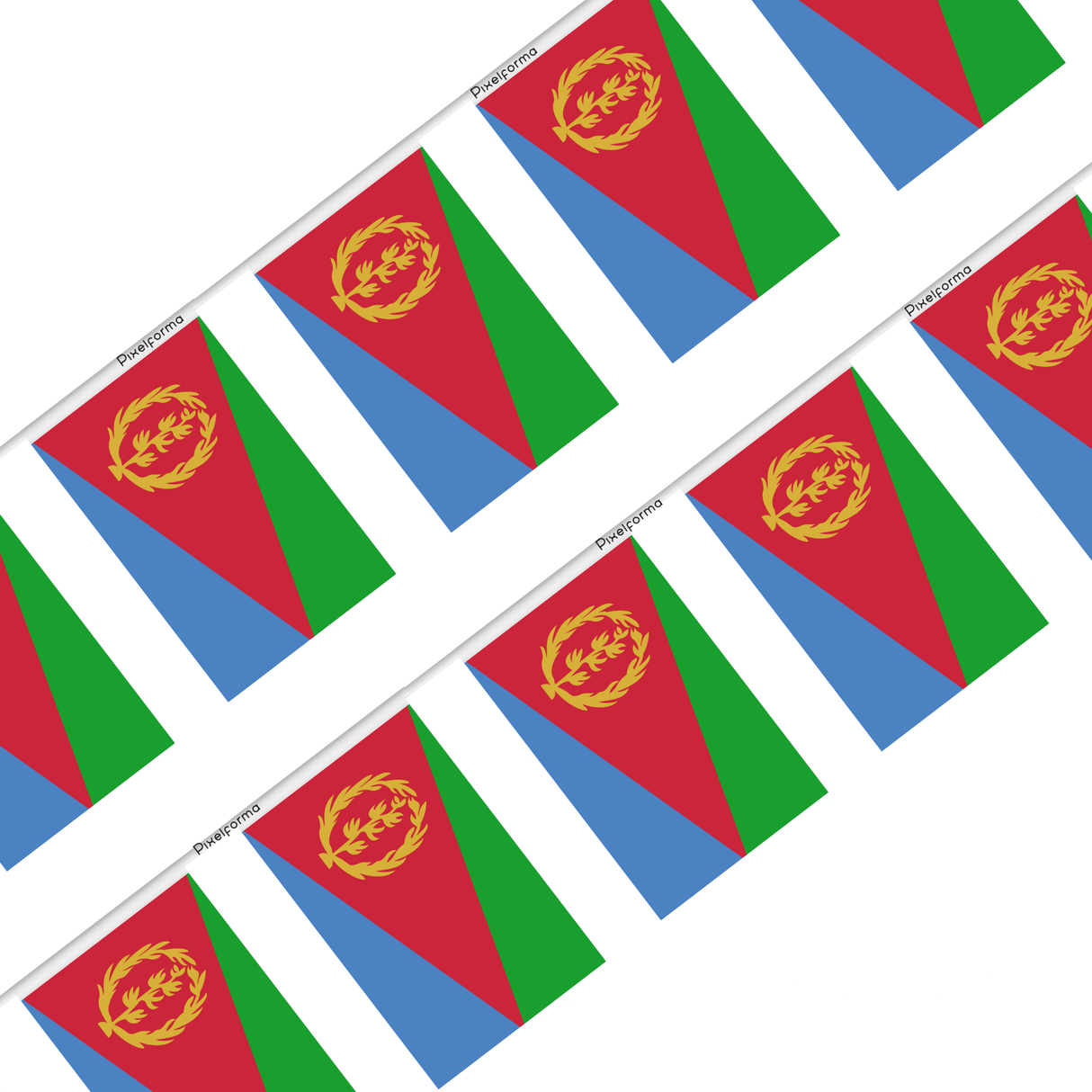 Guirnalda de bandera de Eritrea en varios tamaños