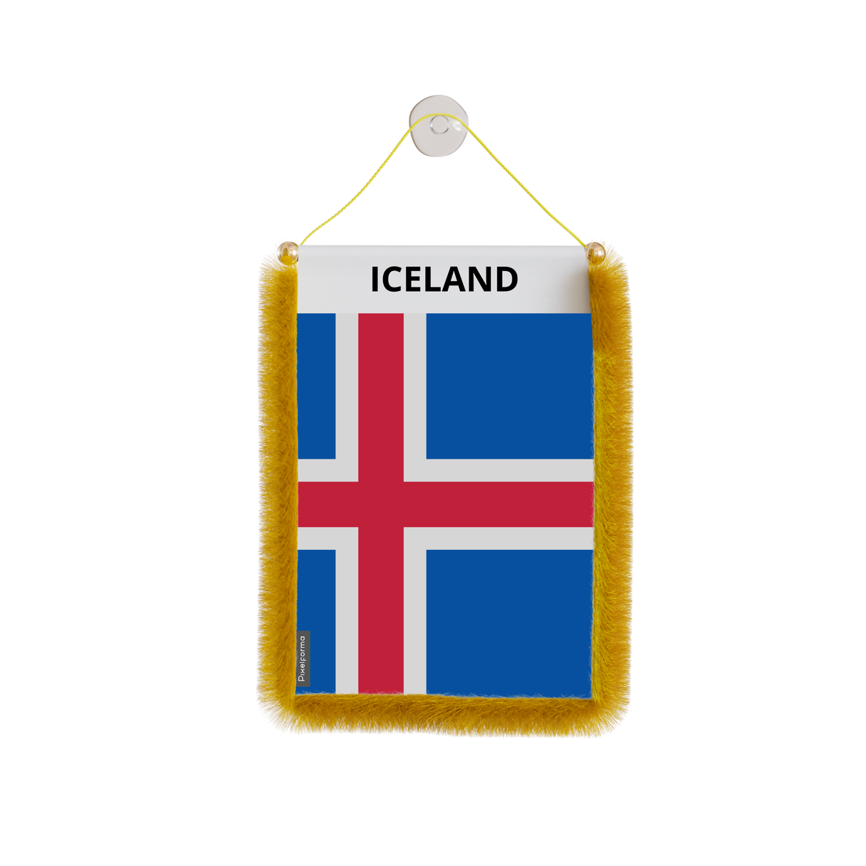 Banderín de coche con bandera de Islandia