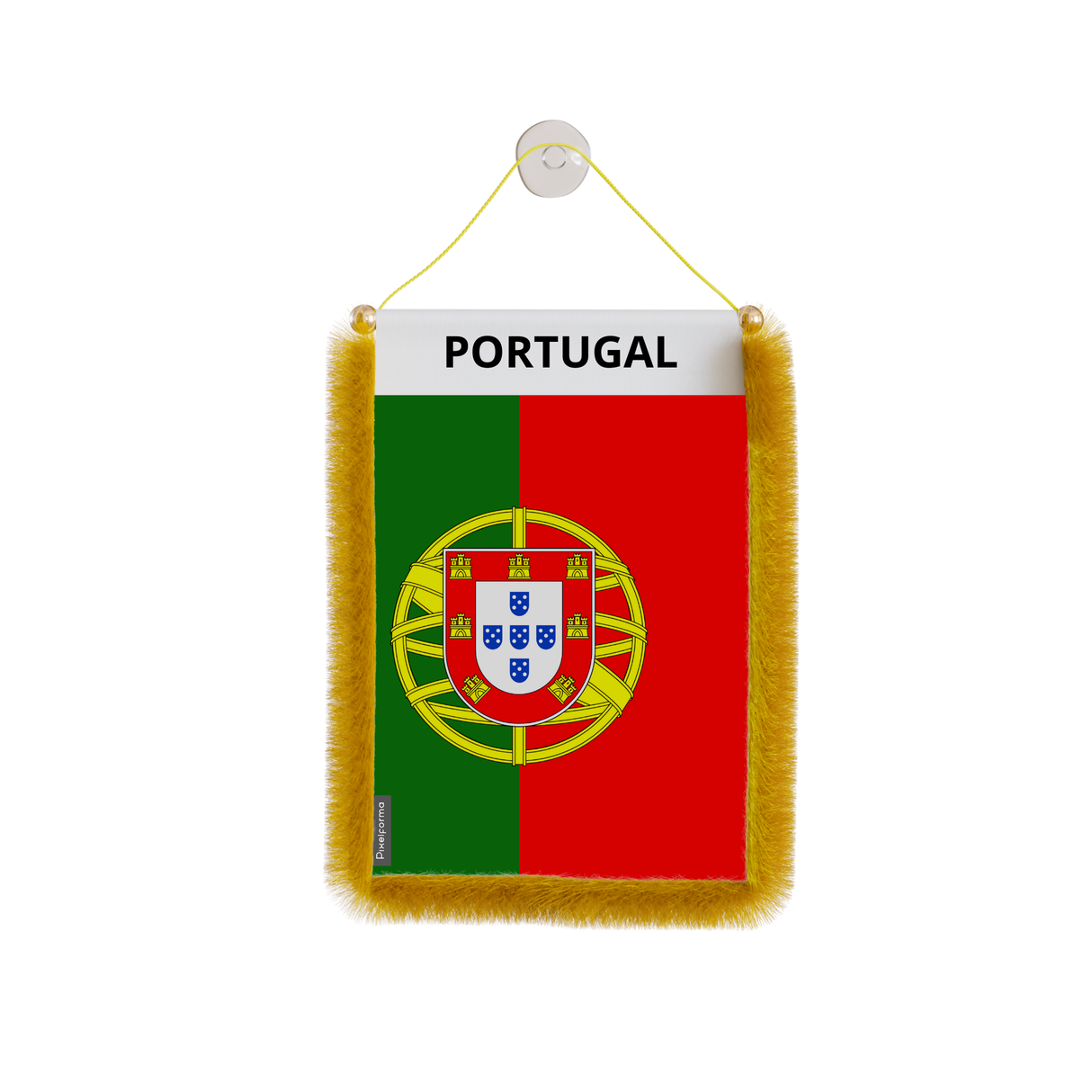 Banderín de coche con bandera de Portugal