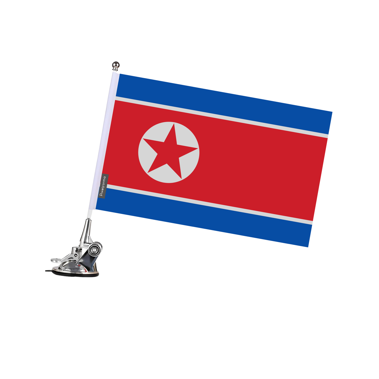 Poste de ventosa con bandera de Corea del Norte