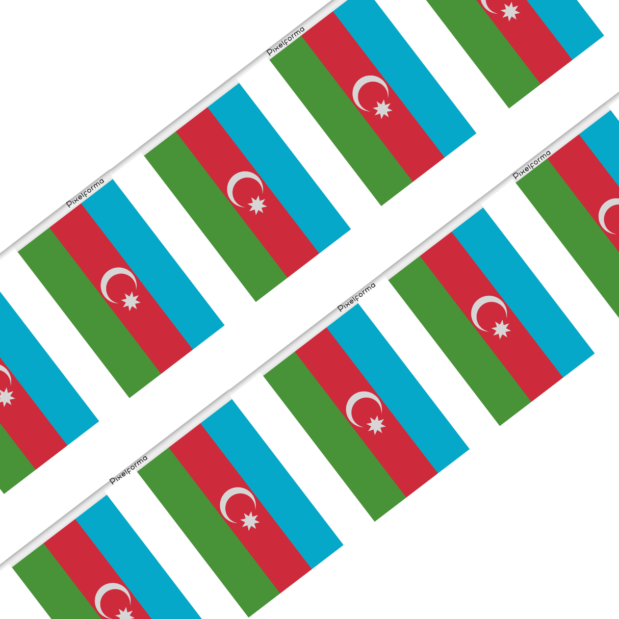 Guirlande Drapeau Azerbaïdjan en Polyester