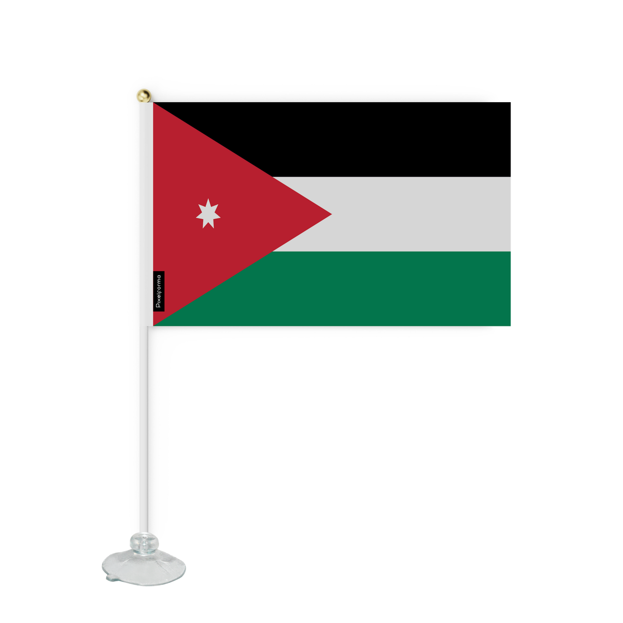 Mini Drapeau Ventouse Jordanie en Polyester