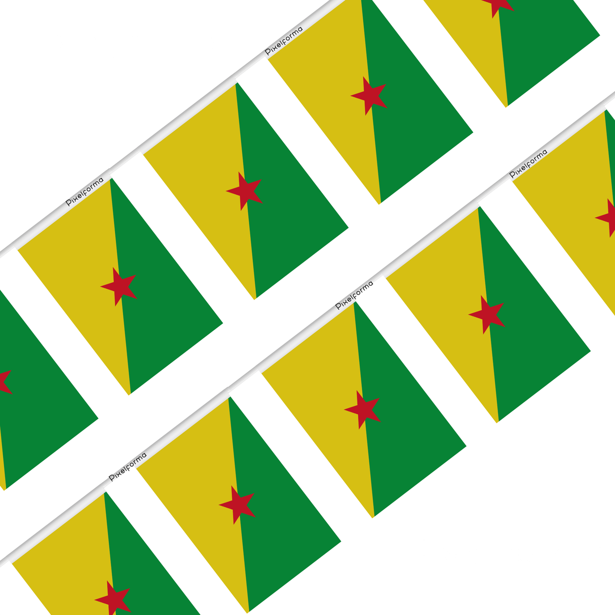 Guirnalda Bandera Guyana en varios tamaños