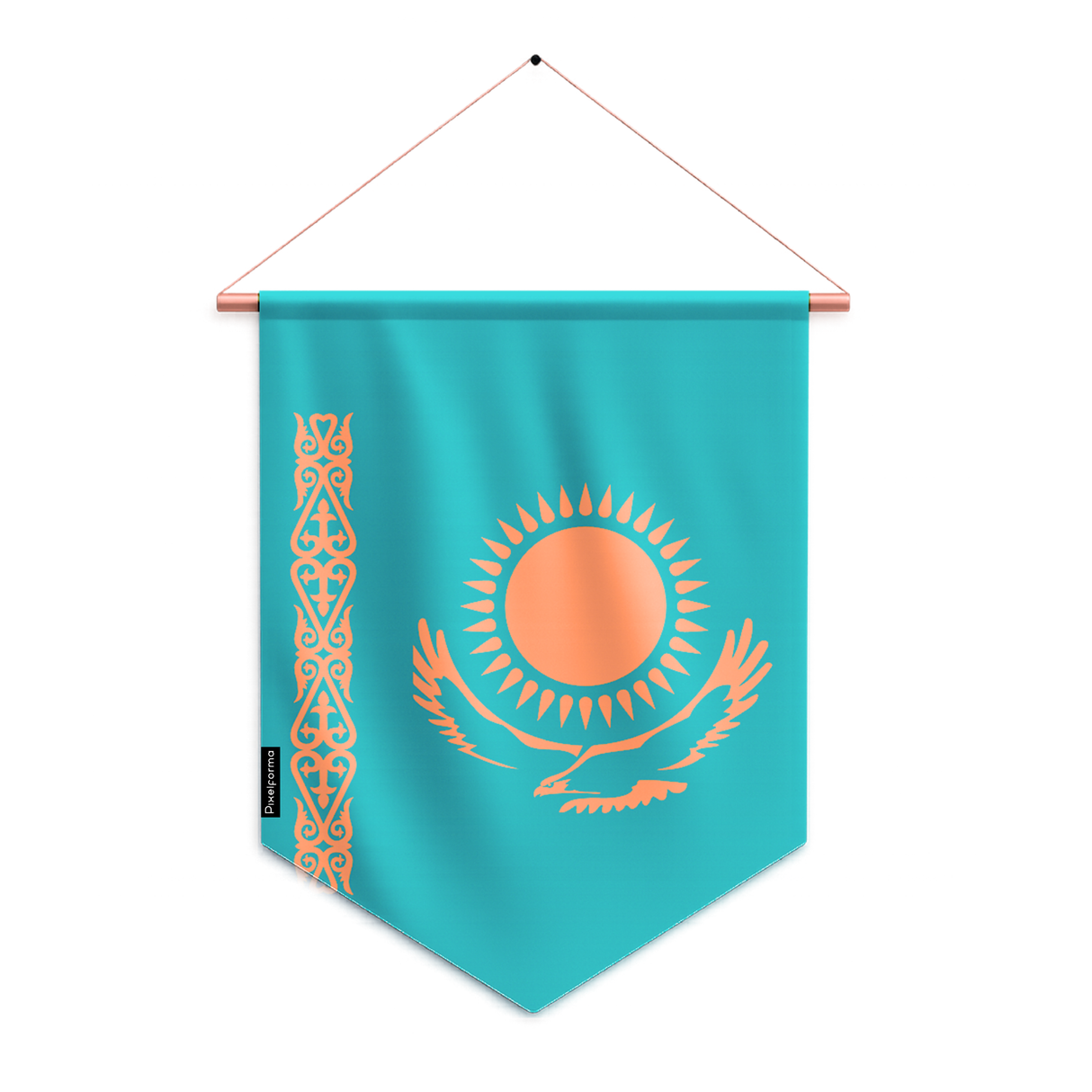 Banderín bandera de Kazajistán para colgar en poliéster