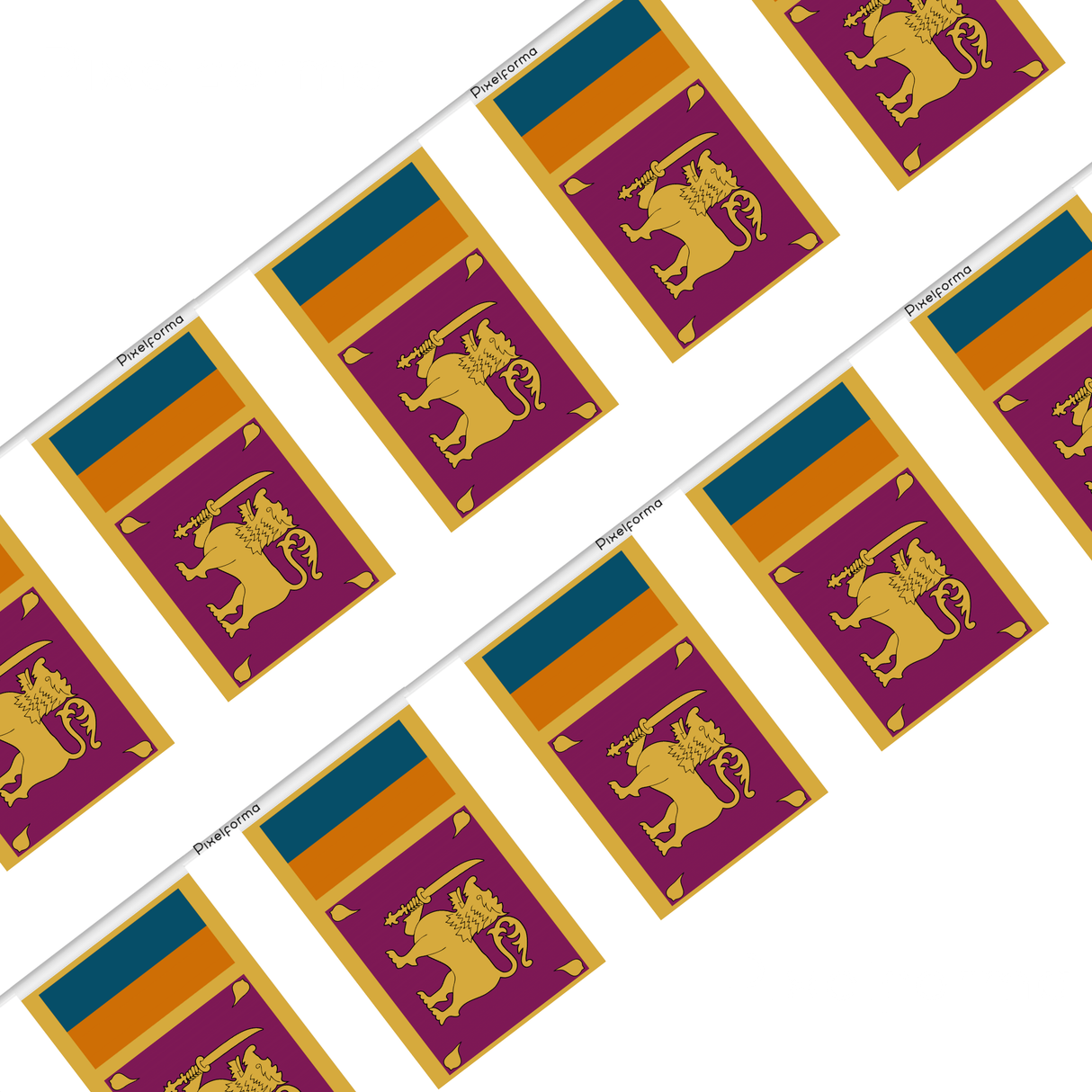 Guirlande Drapeau Sri Lanka en Polyester