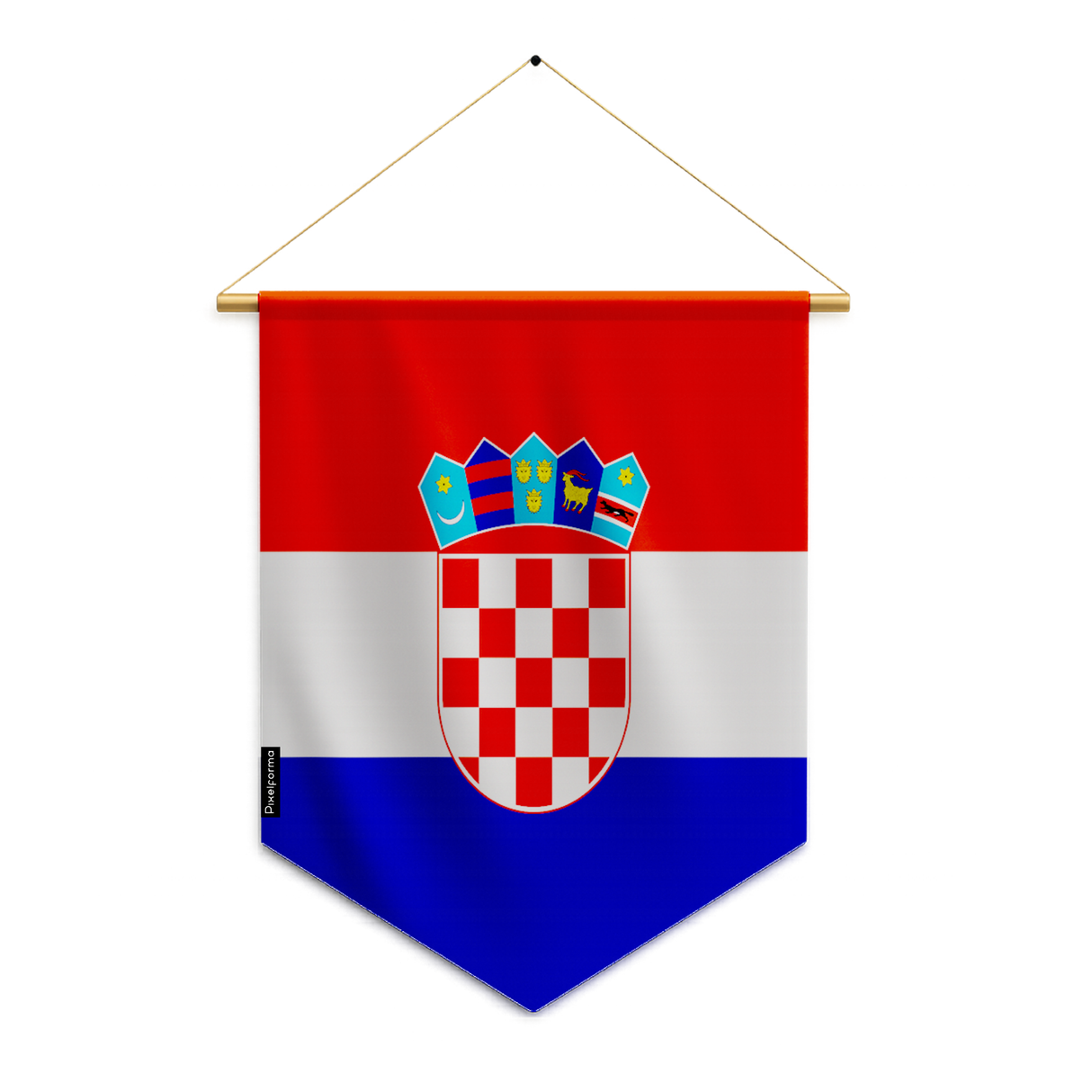 Croatia flag pennant to hang in polyester