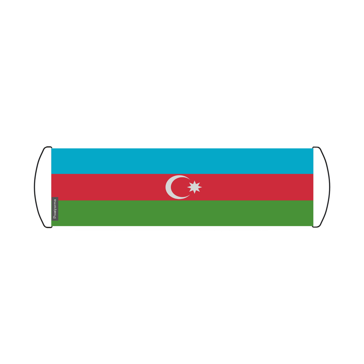 Azerbaijan Flag Scroll Banner 