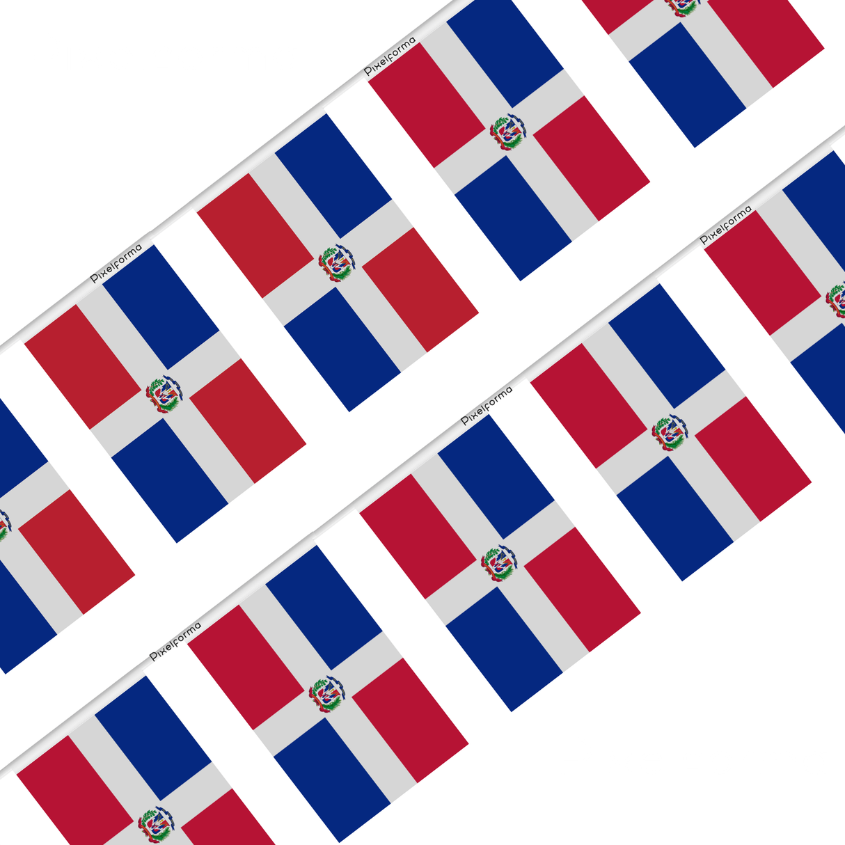 Dominican Republic Flag Garland in Multiple Sizes