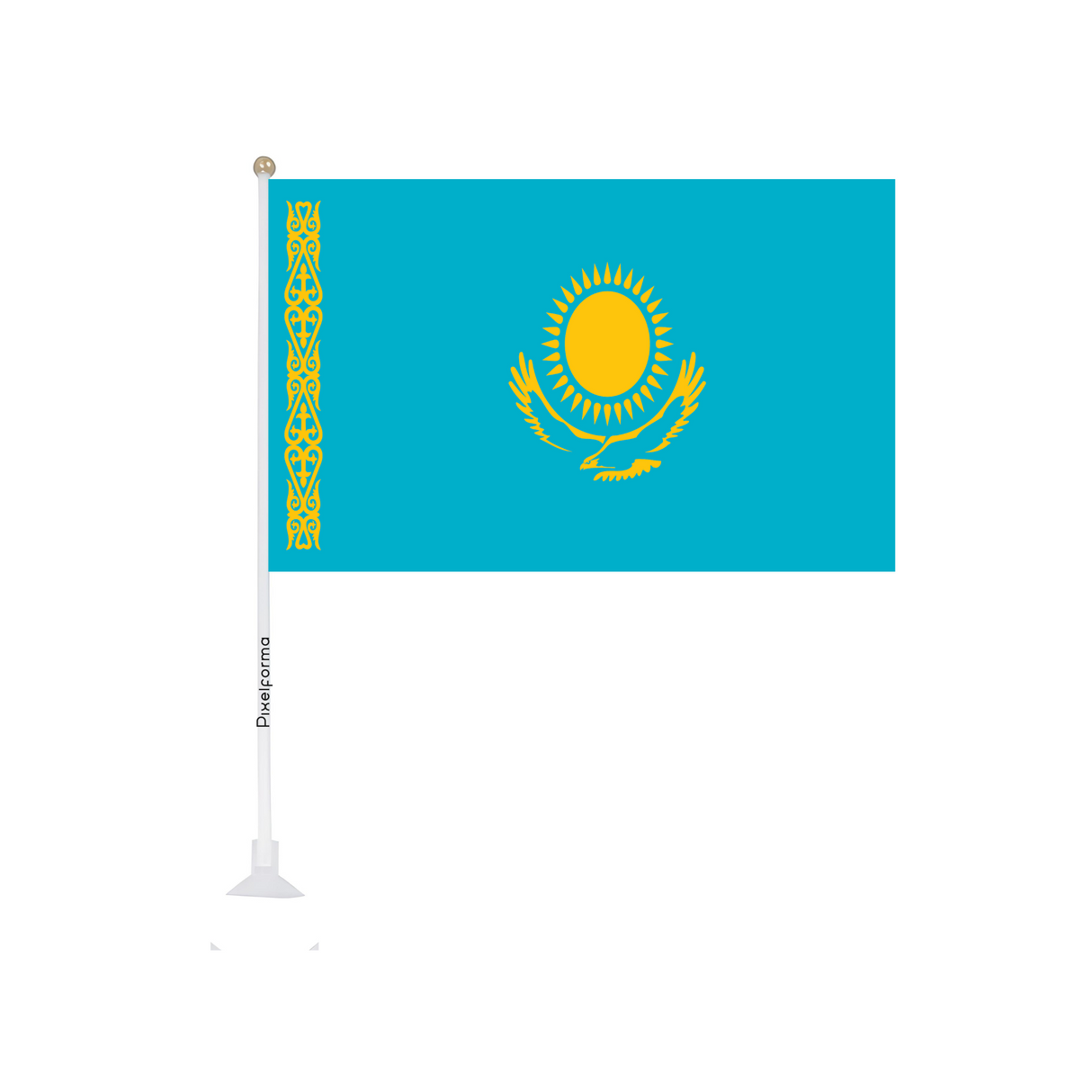 Mini flag suction cup Flag of Kazakhstan