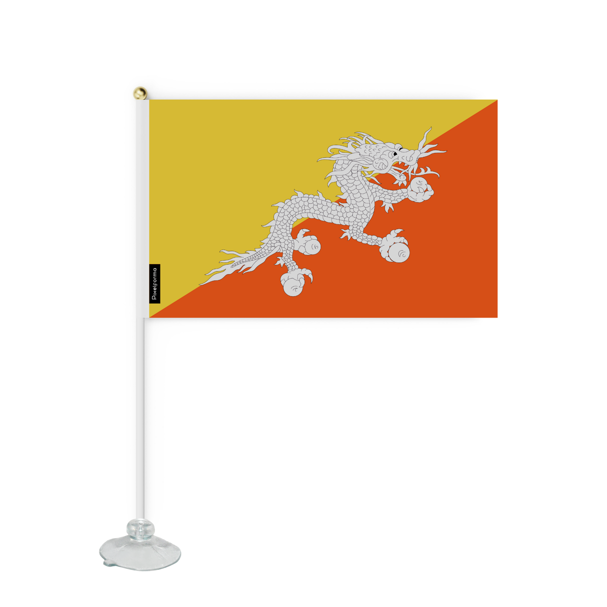 Mini flag suction cup Flag of Bhutan