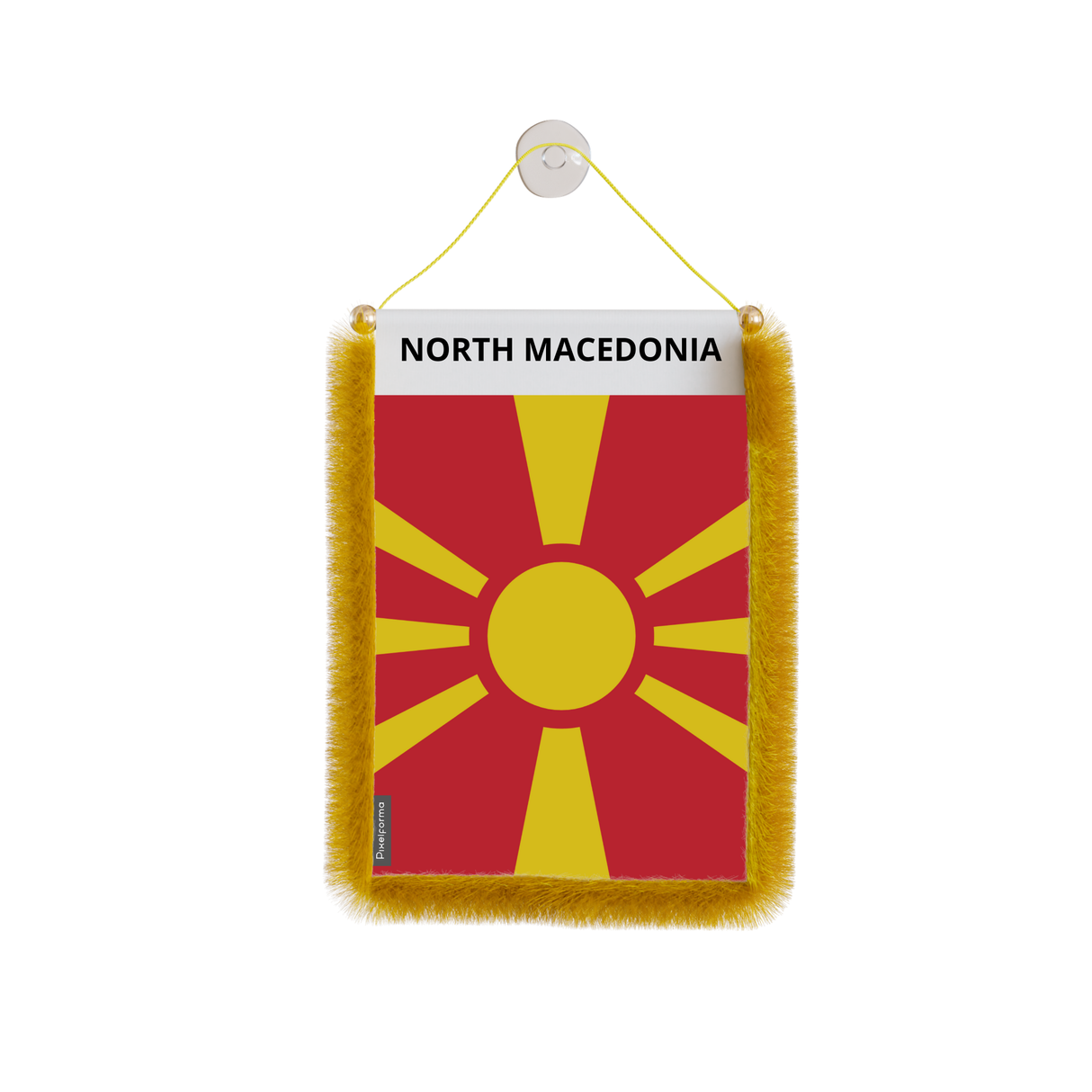 Banderín de coche con bandera de Macedonia del Norte