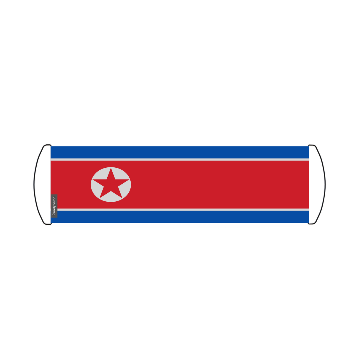 North Korea Flag Scroll Banner 