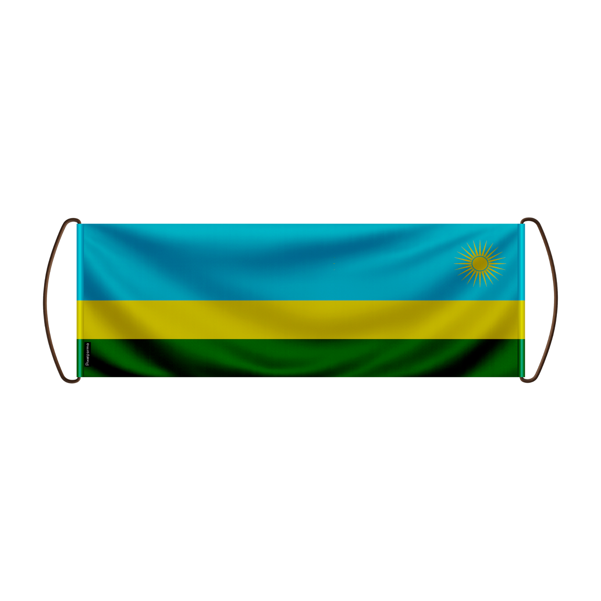 Scrolling Banner Flag of Rwanda 