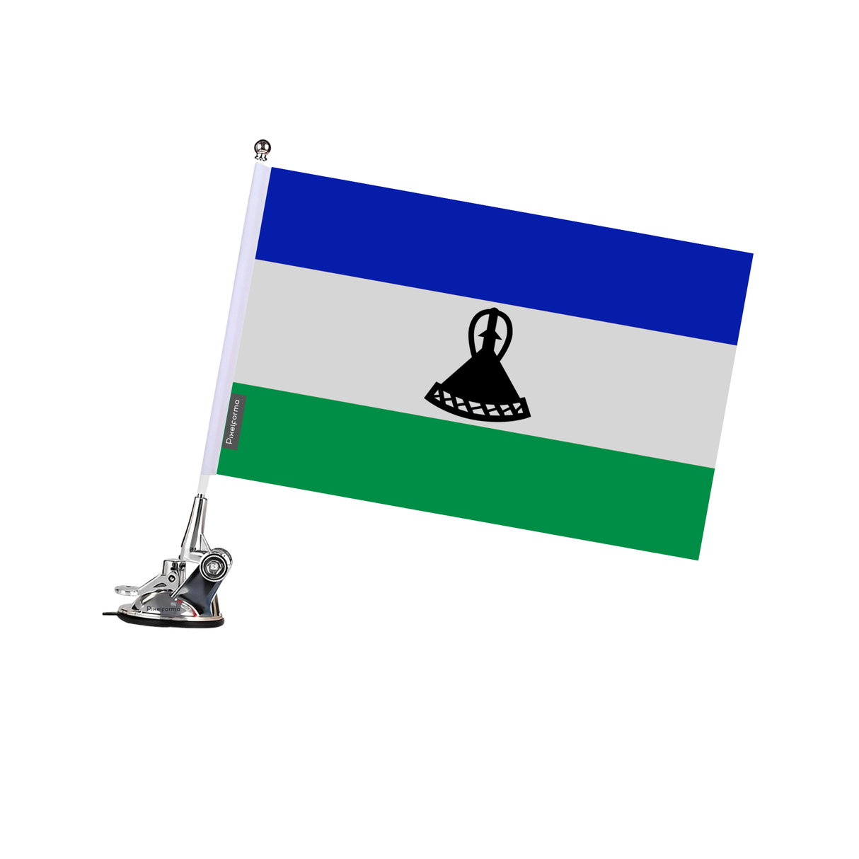 Lesotho Flag Suction Cup Pole