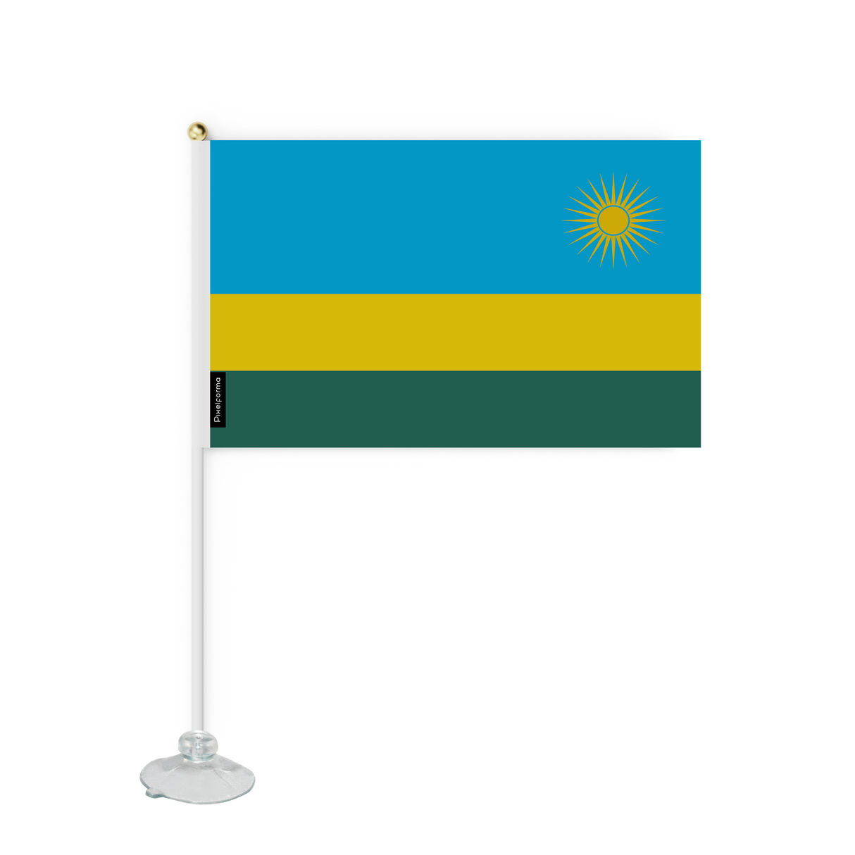 Mini flag suction cup Flag of Rwanda