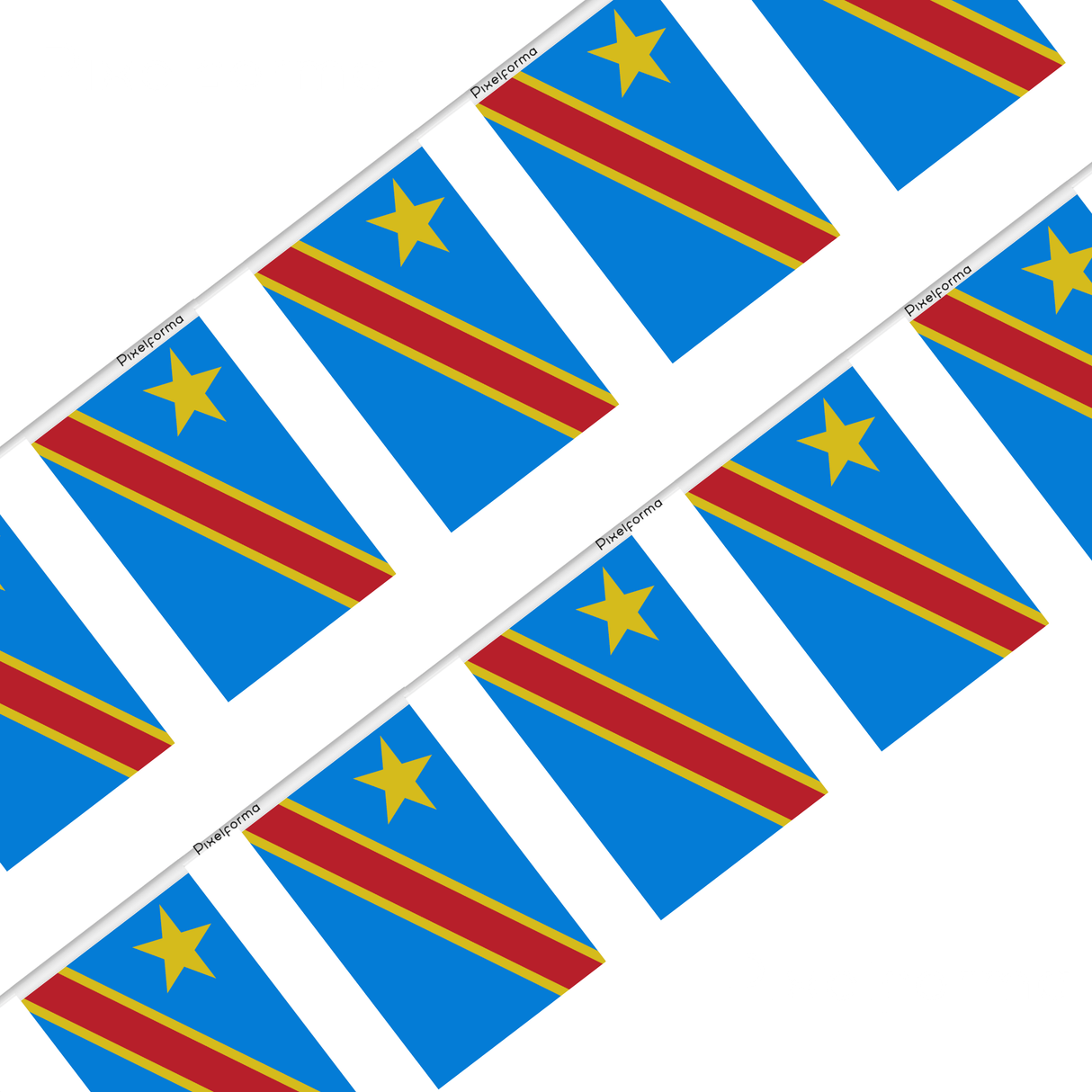 Guirlande Drapeau république démocratique du Congo en Polyester