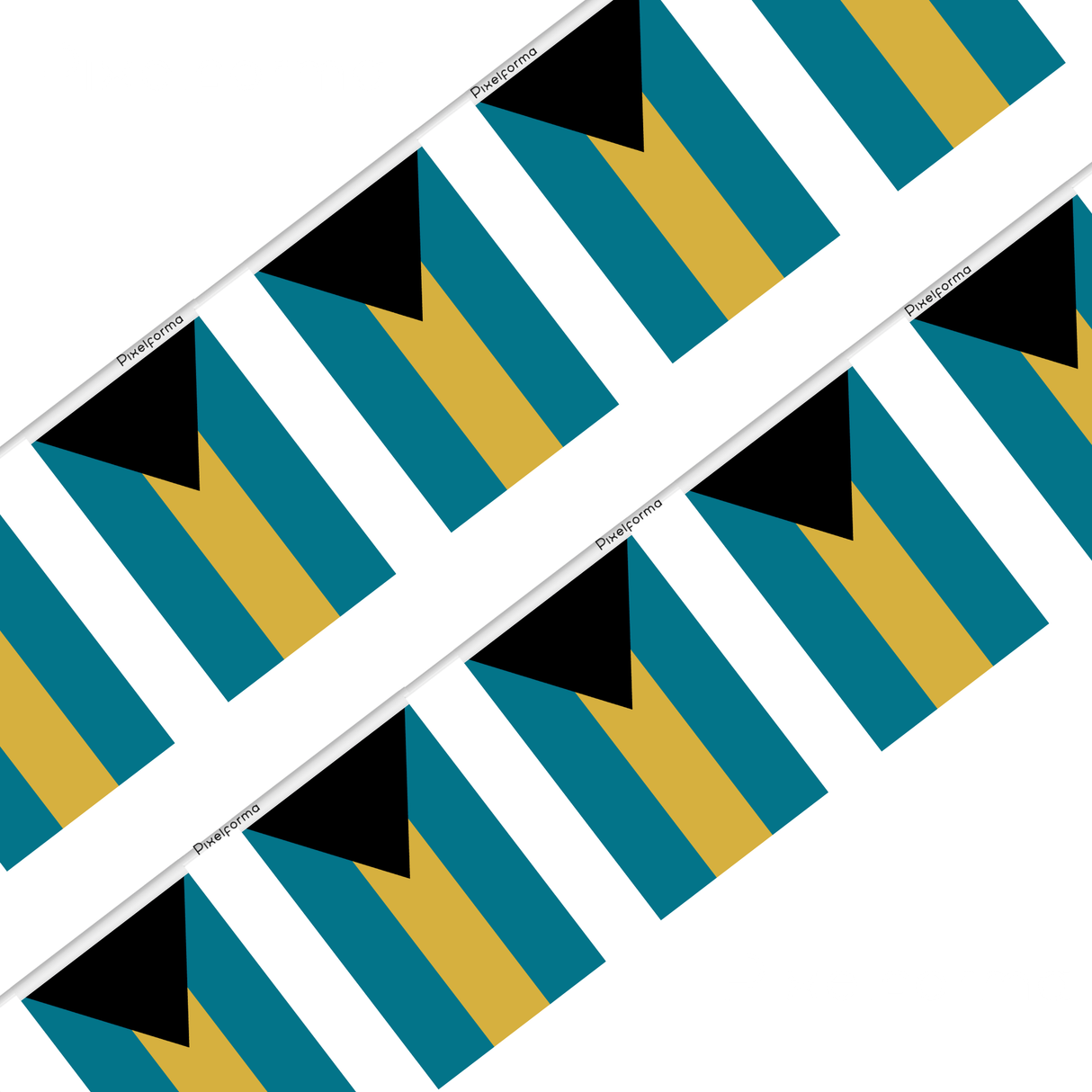 Bahamas Flag Garland in Multiple Sizes