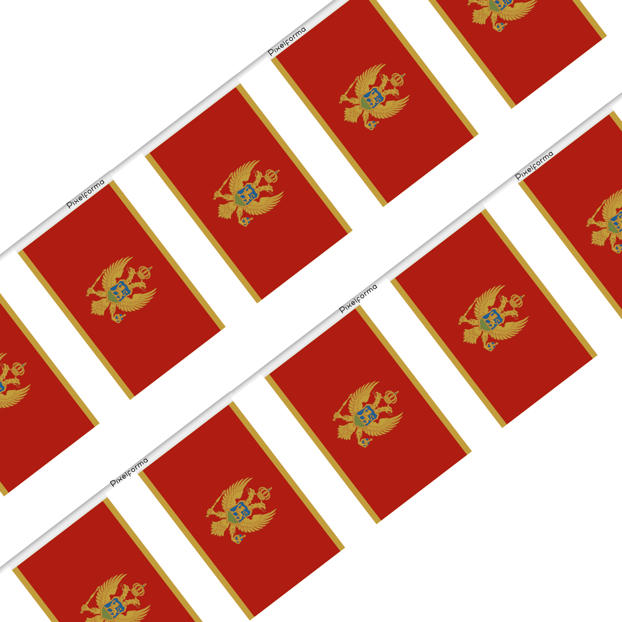 Guirlande Drapeau Monténégro en Polyester