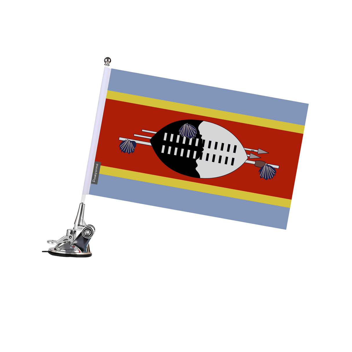 Eswatini Polyester Flag Suction Cup Pole