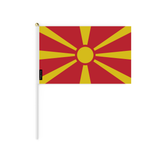 Mini Bandera de Macedonia del Norte en varios tamaños 100% poliéster