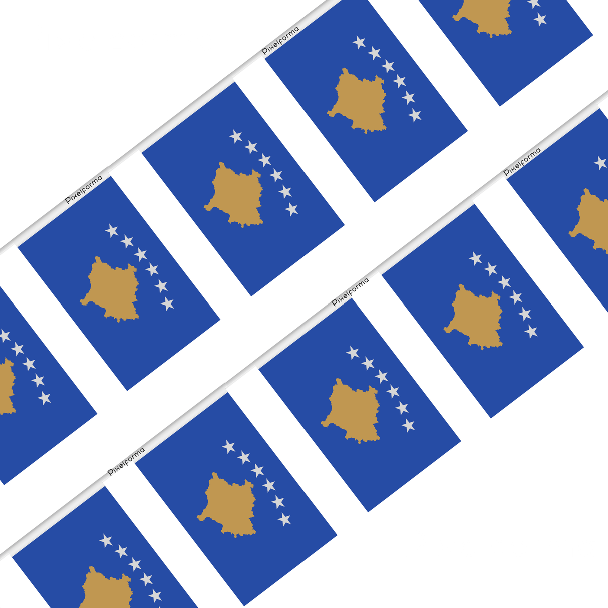 Guirlande Drapeau Kosovo en Polyester