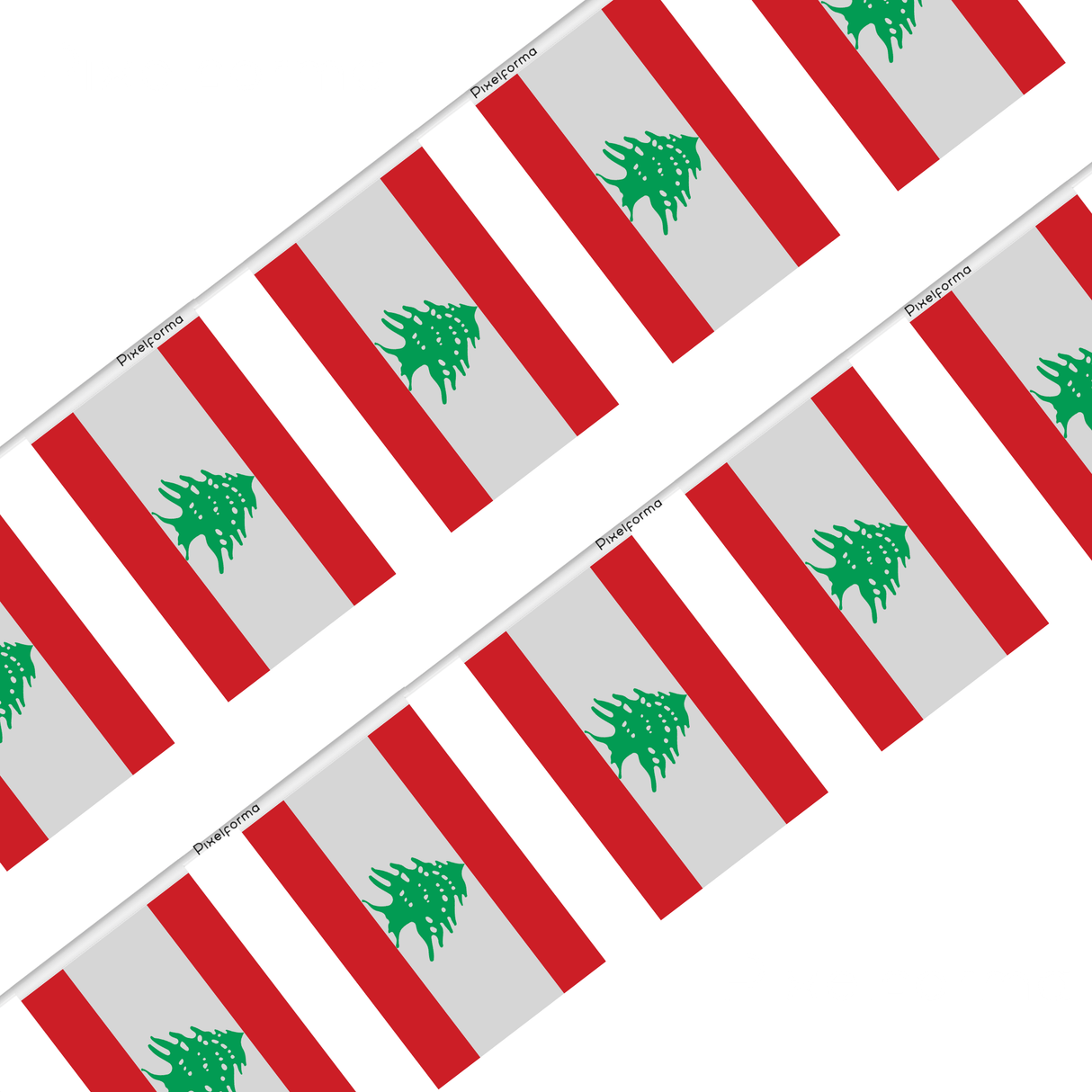 Guirlande Drapeau Liban en Polyester