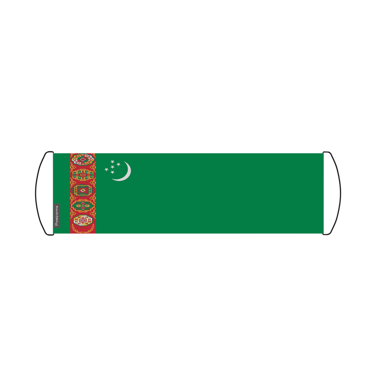 Turkmenistan Flag Scroll Banner 