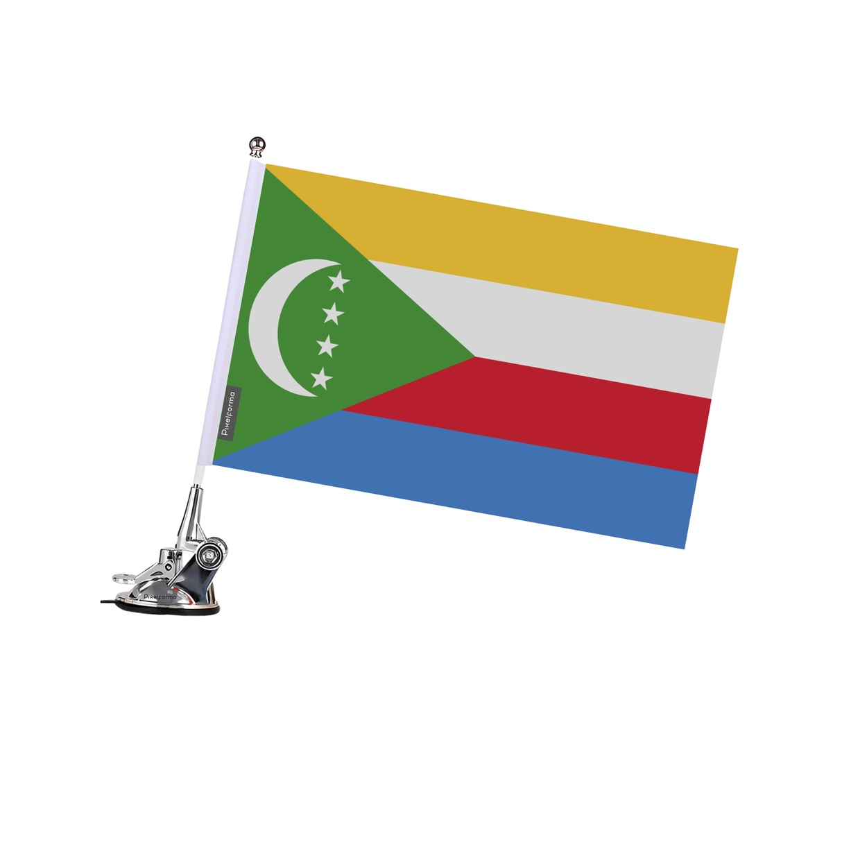 Comoros Flag Suction Cup Pole