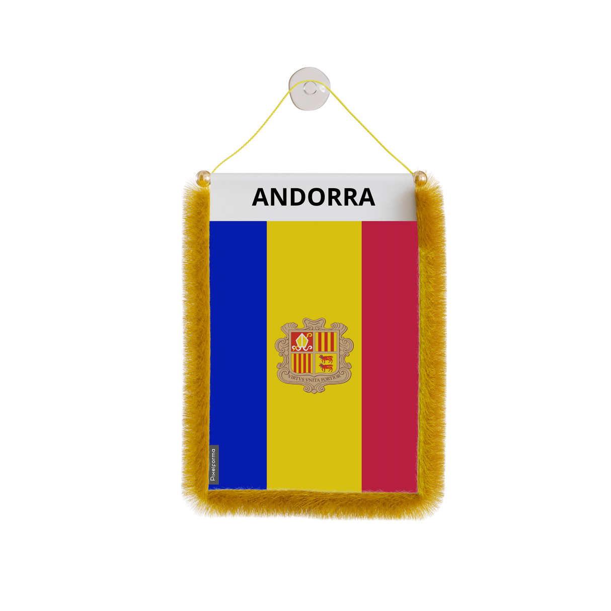 Banderín de coche con bandera de Andorra