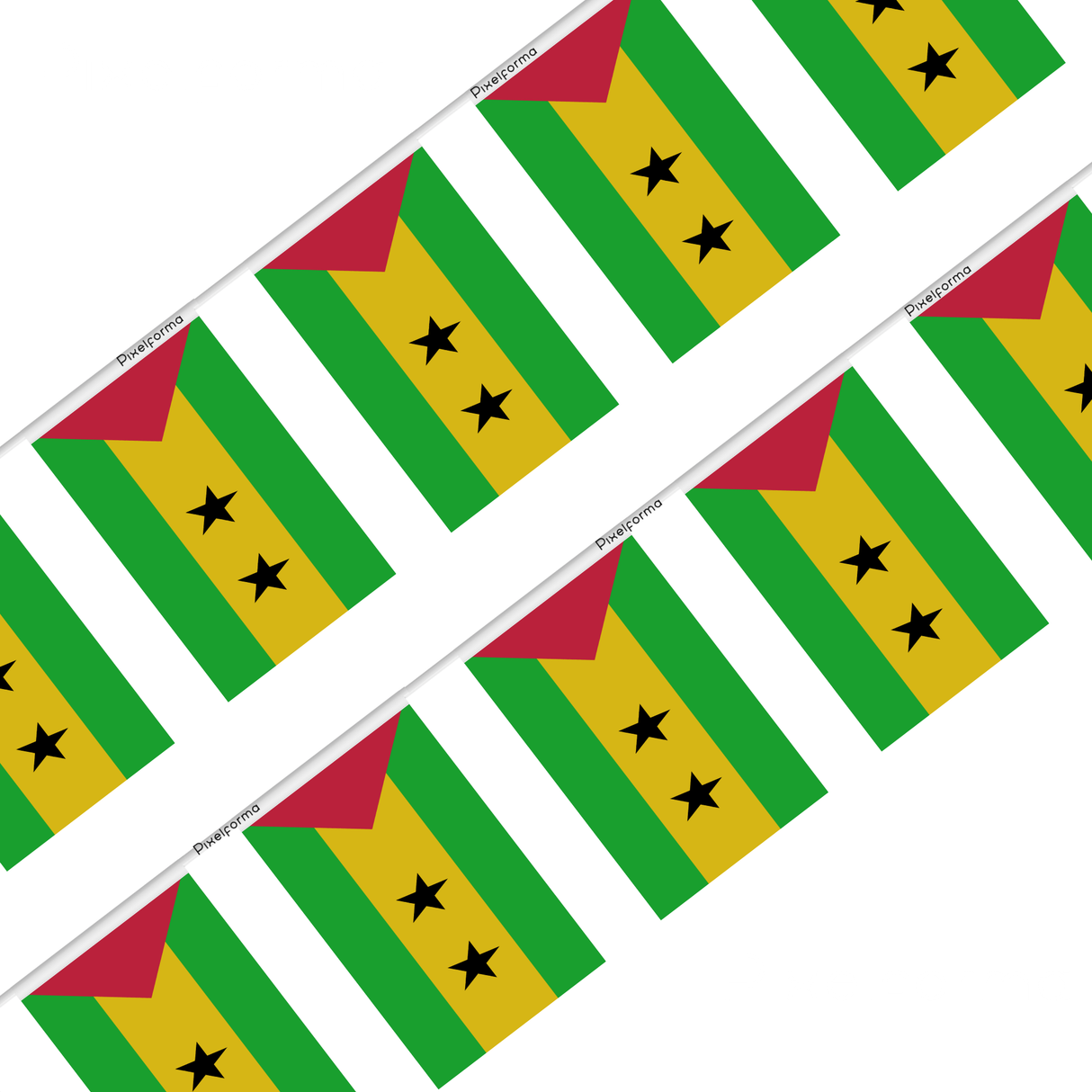 Guirlande Drapeau Sao Tomé-et-Principe en Polyester