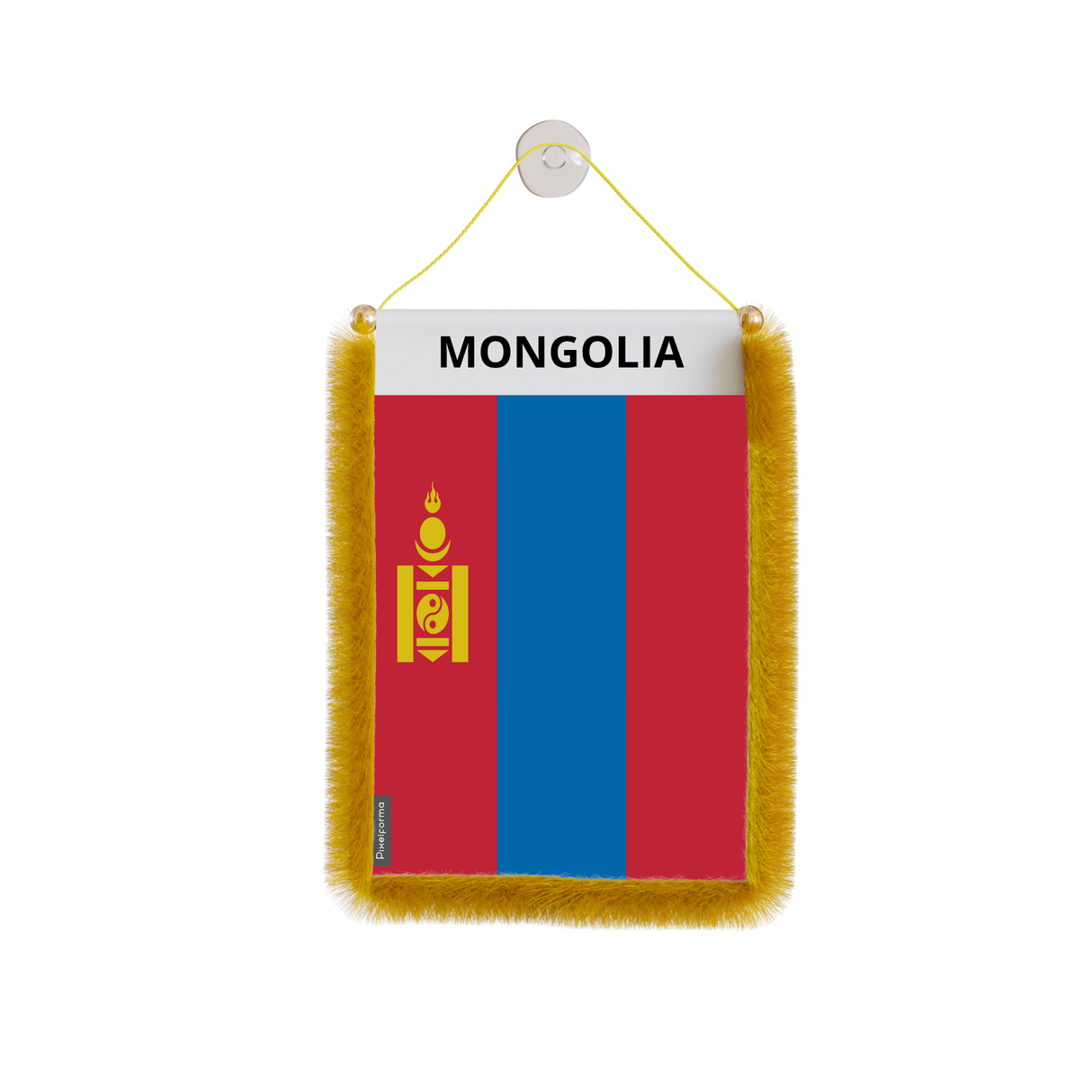 Banderín de coche con bandera de Mongolia