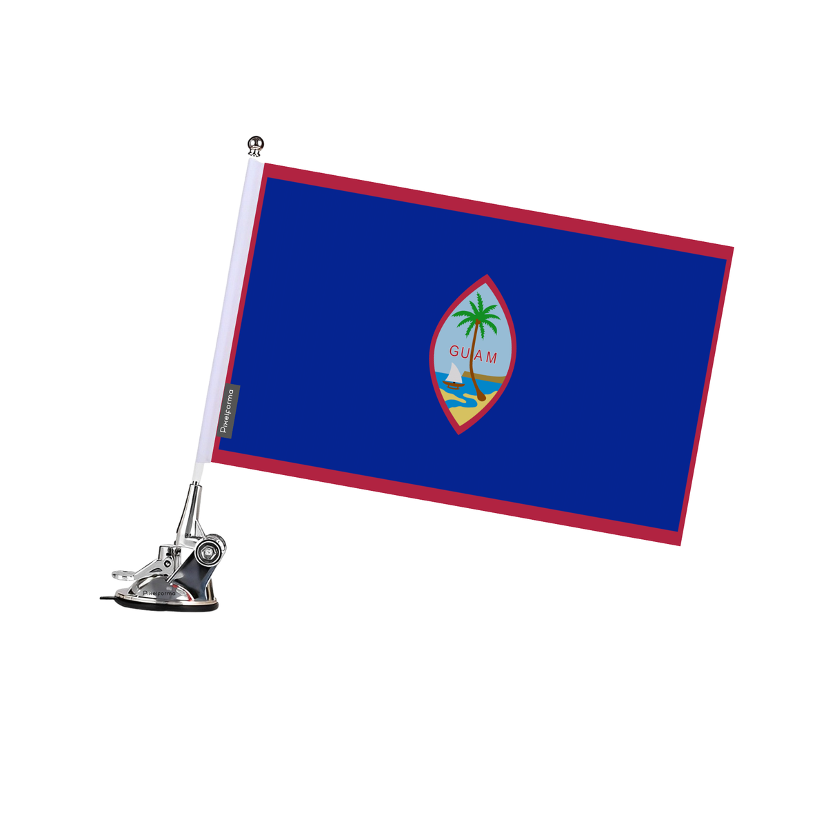 Guam Flag Suction Cup Pole