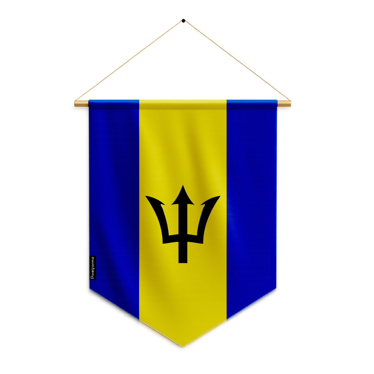 Barbados flag pennant to hang in polyester