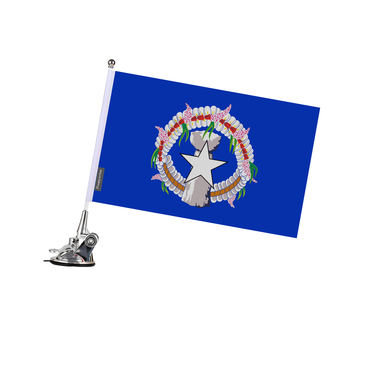 Northern Mariana Islands Flag Polyester Suction Cup Pole