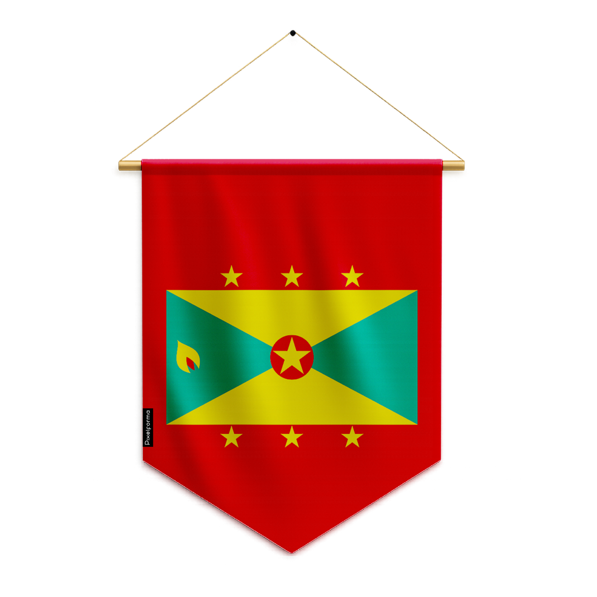 Grenada flag pennant to hang in polyester