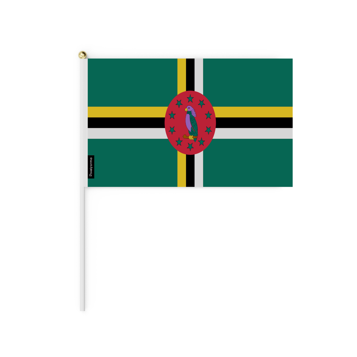 Mini Bandera de Dominica en varios tamaños 100% poliéster