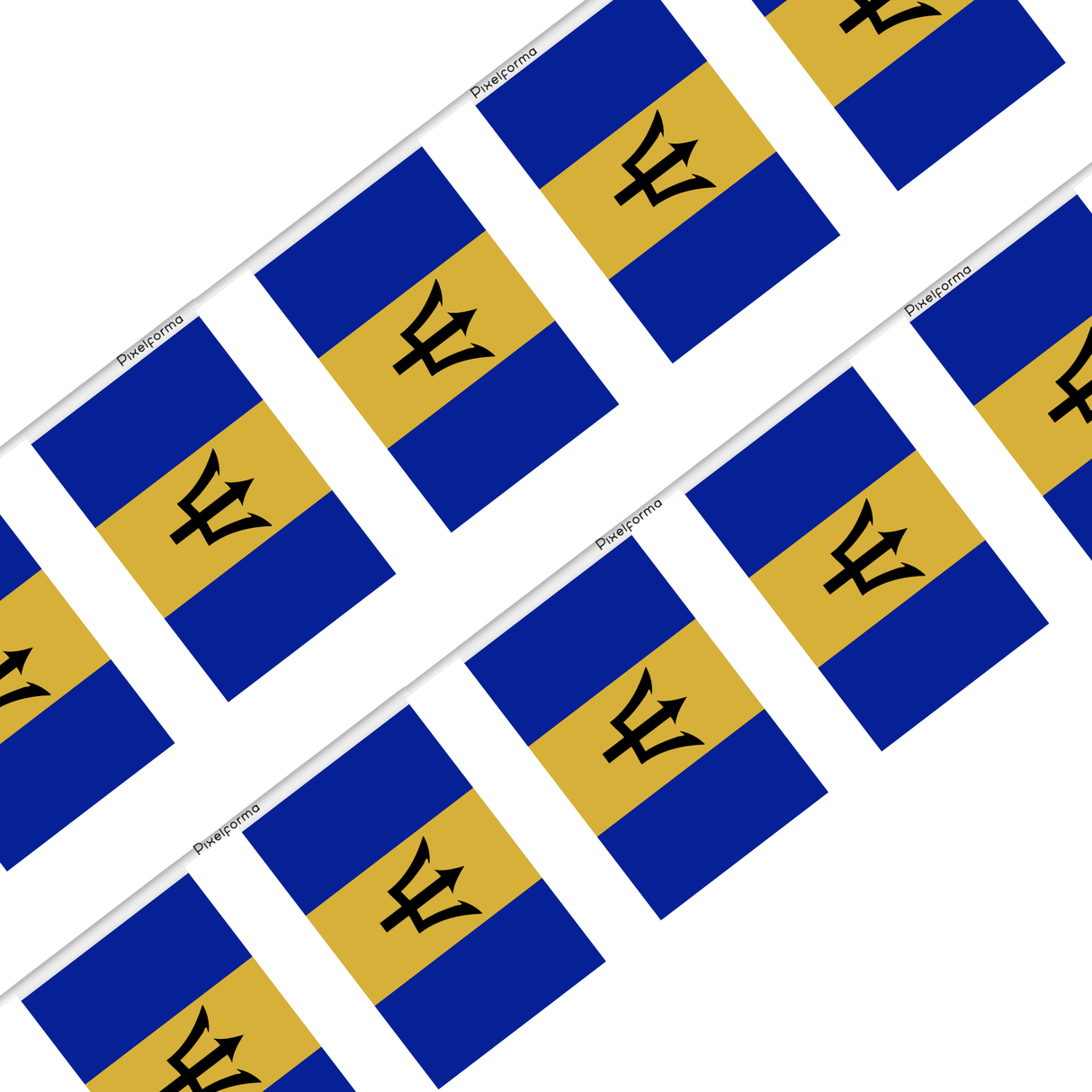 Guirnalda de bandera de Barbados en varios tamaños