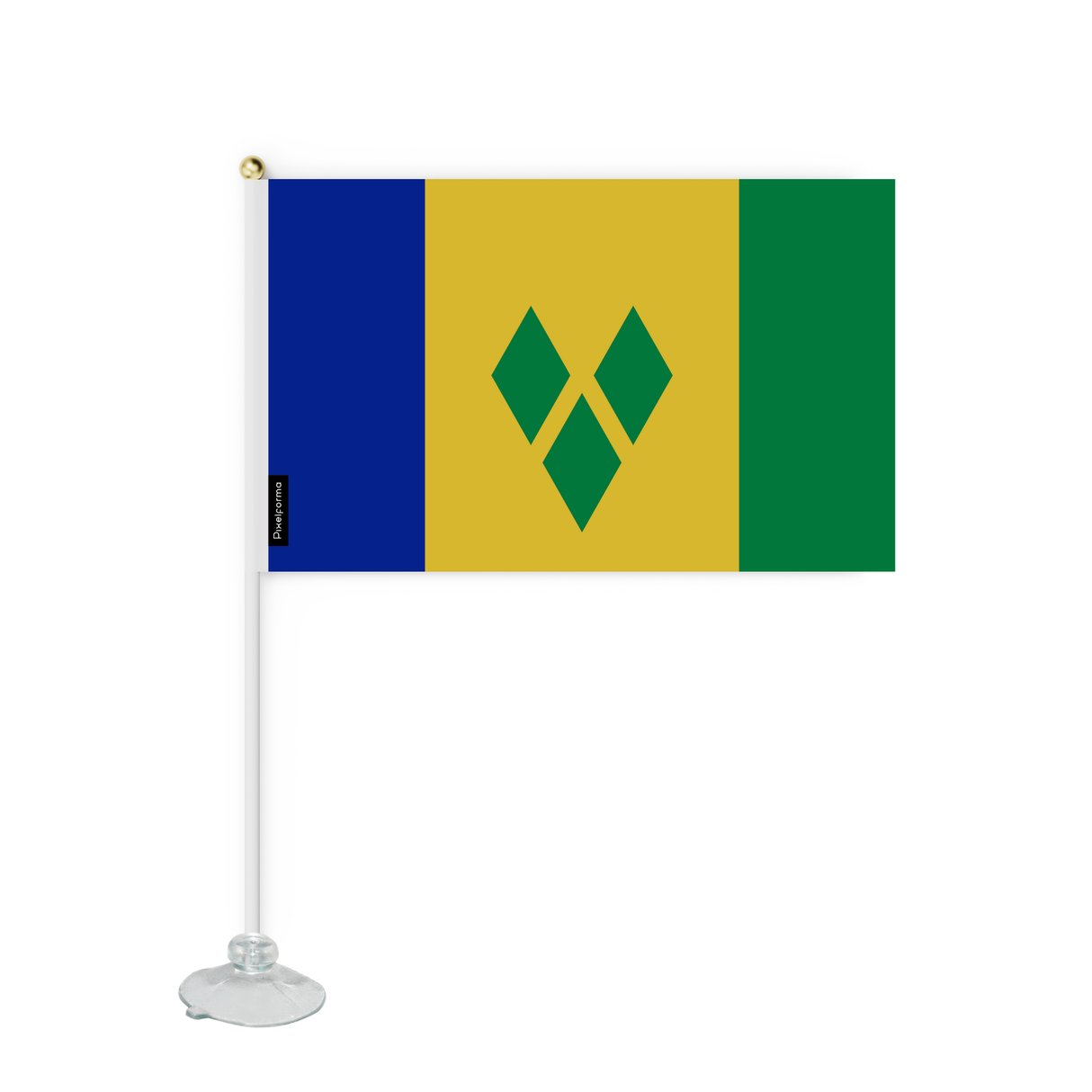 Mini Drapeau Ventouse Saint-Vincent-et-les-Grenadines en Polyester