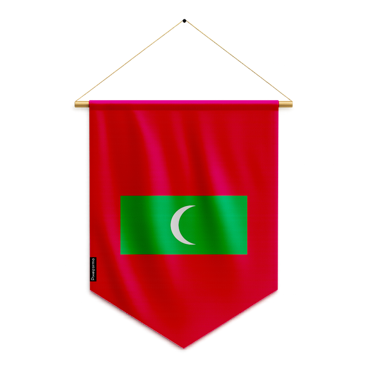 Maldives flag pennant to hang in polyester