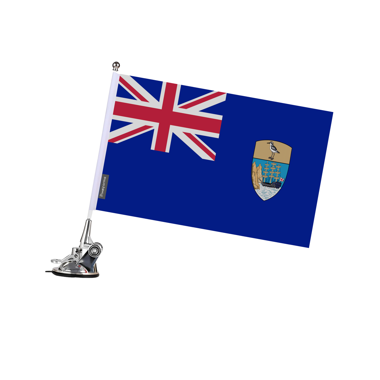 Mât à Ventouse Drapeau Sainte-Hélène, Ascension et Tristan da Cunha en Polyester