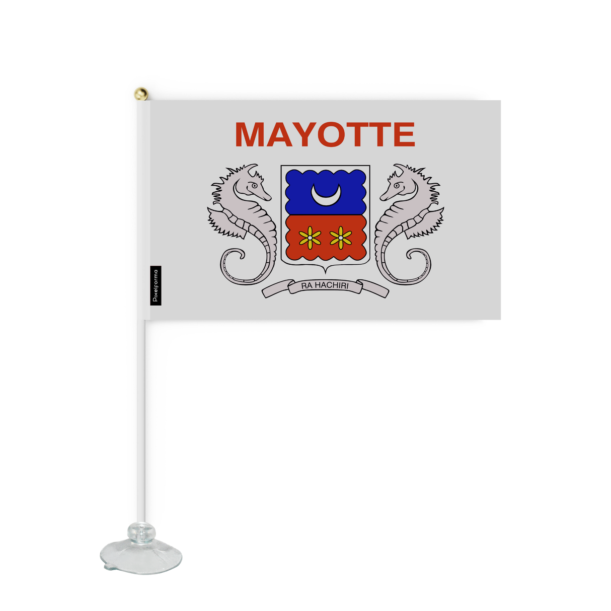 Mini Drapeau Ventouse Mayotte en Polyester