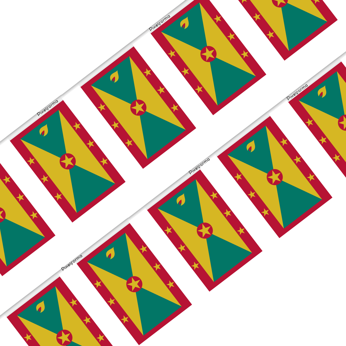 Grenada Flag Garland in several sizes