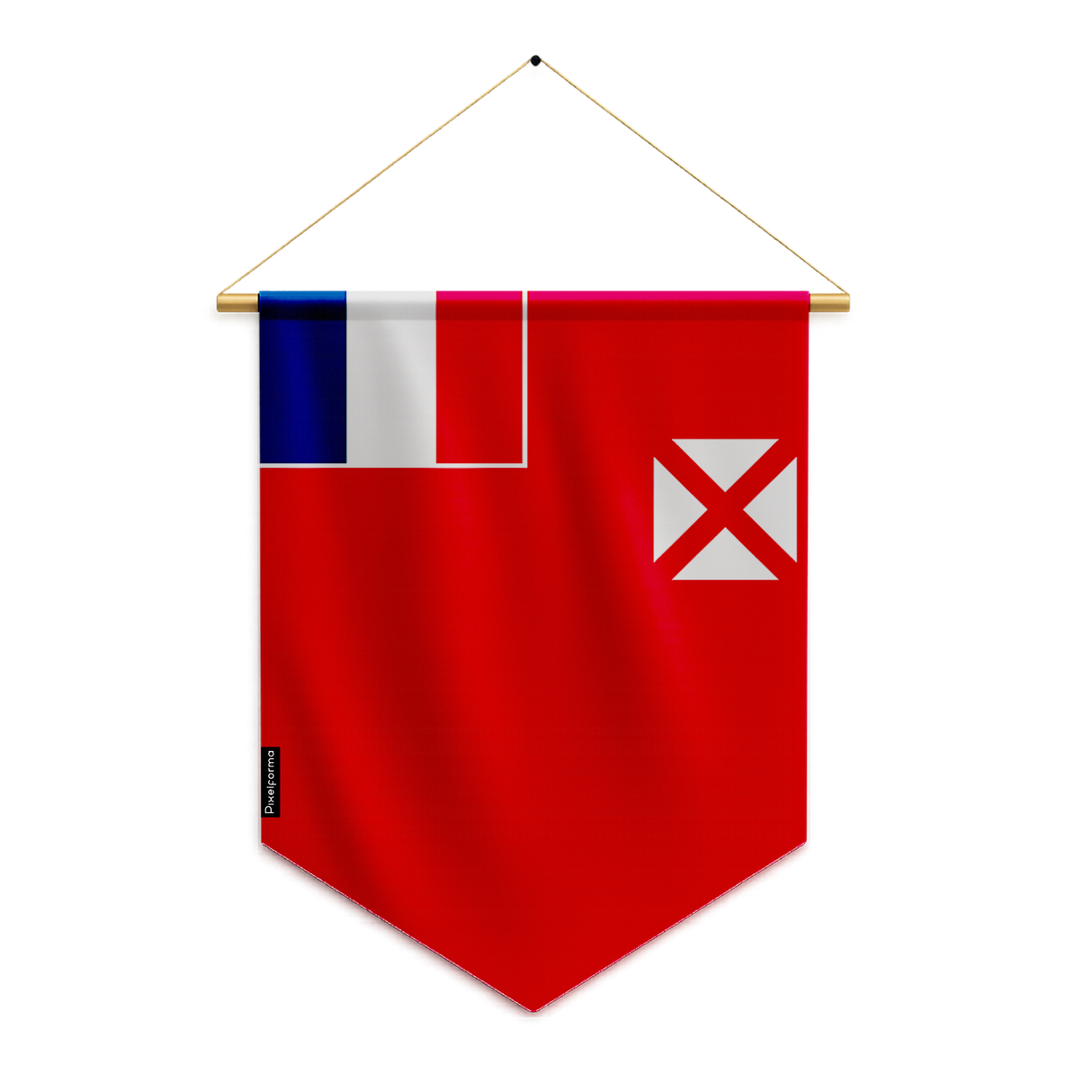 Wallis and Futuna flag pennant to hang in polyester